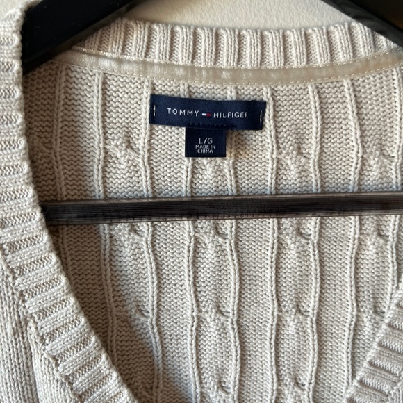 Vintage Tommy Hilfiger cable-knit sweater v-neck Y2K - Picture 2 of 5